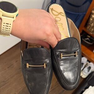 Sam Edelman Black Leather Slip-On Loafers